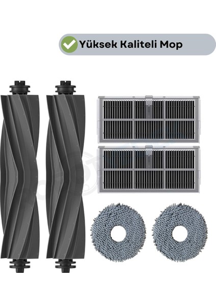 Dreame L10S Pro Ultra Head Kauçuk Fırça Hepa Filtre Mop Seti-6 Parça