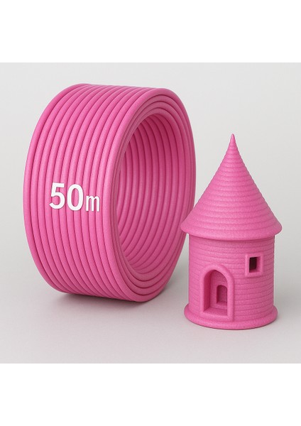 3D Kalem Yazıcı Için 50 Metre Pembe Renk Pla Filament