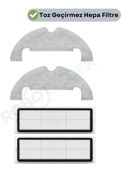 Xiaomi Vacuum Mop 2 Ultra Uyumlu Yedek Mop ve Hepa Filtre-4 Parça