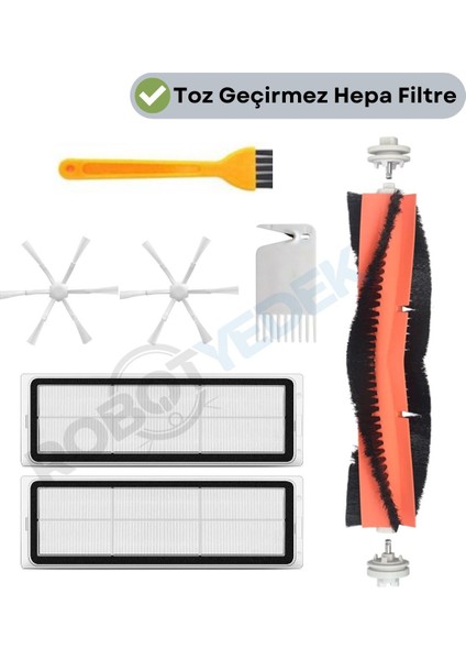 Xiaomi Vacuum Mop 2 (STYTJ03ZHM) Uyumlu Yedek Mopsuz Fırça Hepa Filtre Seti-7 Parça