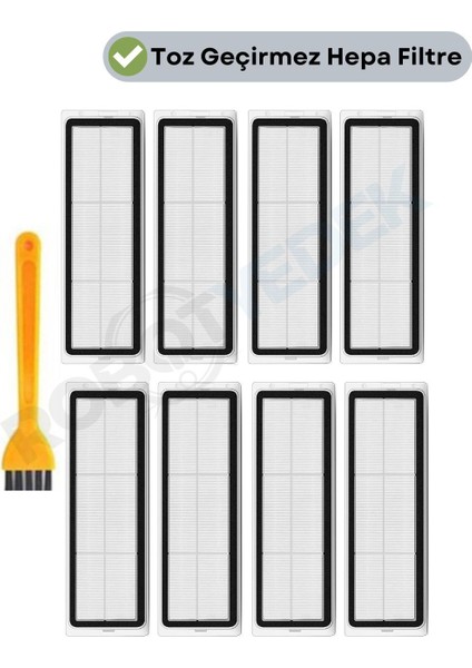 Dreame Vacuum Mop F9 Uyumlu Yedek Hepa Filtre ve Temizleme Fırçası-9 Parça