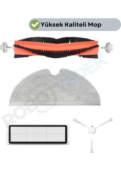 Xiaomi 1c Vacuum Mop (STYTJ01ZHM) Uyumlu Yedek Fırça Filtre Mop Seti-4 Parça