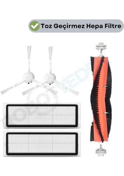 Xiaomi 1c Vacuum Mop (STYTJ01ZHM) Uyumlu Yedek Mopsuz Fırça Hepa Filtre Seti-5 Parça