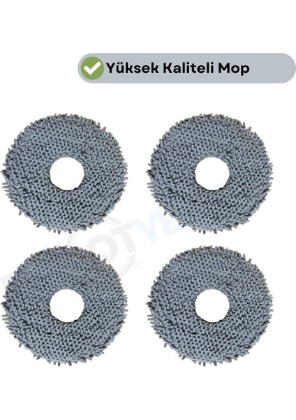 Dreame Bot L10S Pro Uyumlu 4 Adet Mikrofiber Mop Bez