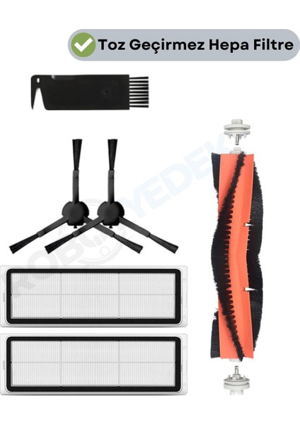 Xiaomi Vacuum Mop 2 Ultra Uyumlu Yedek Mopsuz Fırça Filtre-6 Parça