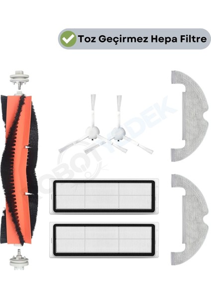 Dreame Bot D10 Plus Uyumlu Yedek Fırça Filtre Mop-7 Parça
