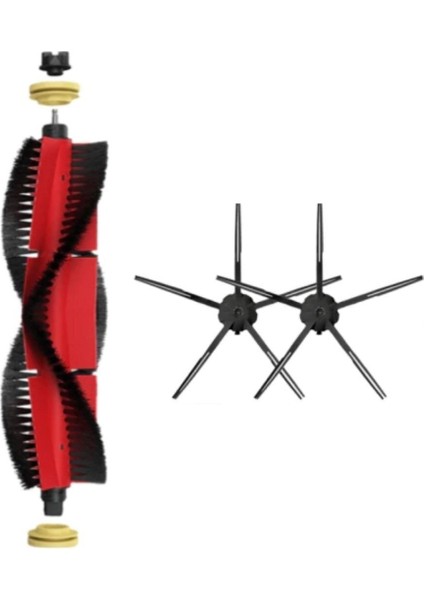 Roborock S6 Maxv Uyumlu Yedek Ana Fırça ve Yan Fırça-3 Parça