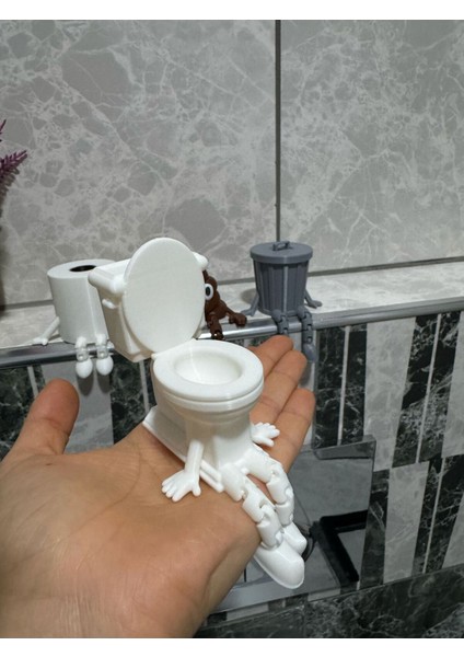 Klozet Eğlenceli Banyo Dekoratif Figür Seti