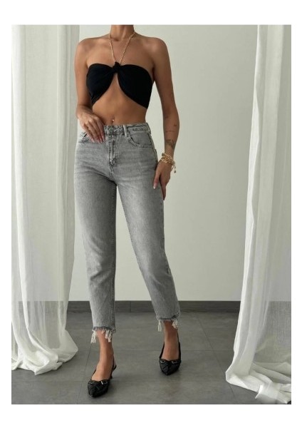 Açık Gri Mom Jean fiyatları