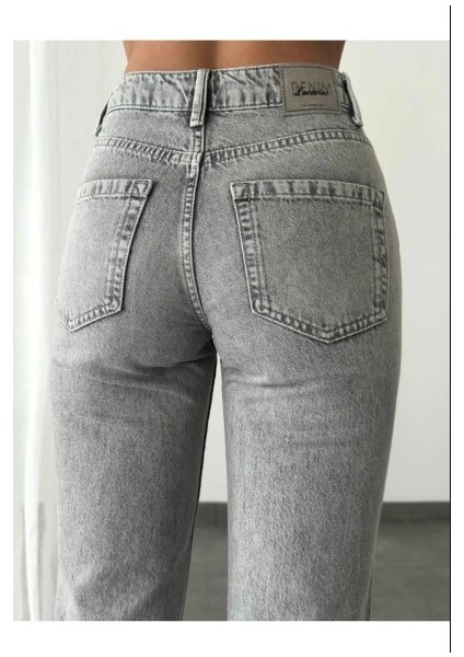 Açık Gri Mom Jean modelleri