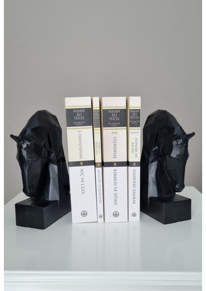 Dekoratif Siyah Kübik At Kitap Tutucu modelleri