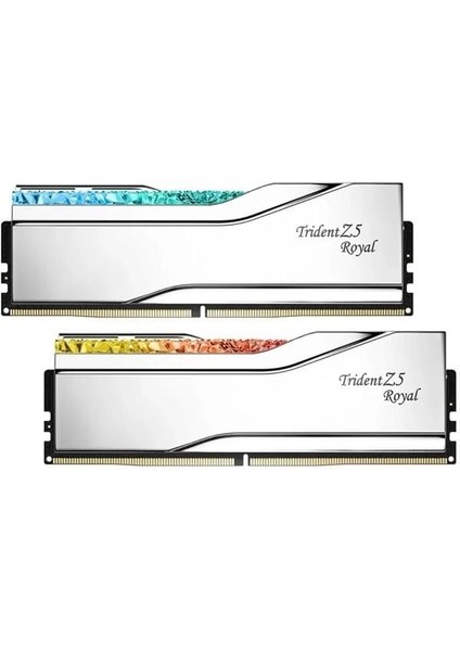 Gskıll 48GB (2x 24GB) Ddr5 8400MHZ CL40 Rgb Dual Kıt Pc Ram Trıdent Z5 Royal Sılver F5-8400J4052G24GX2-TR5S