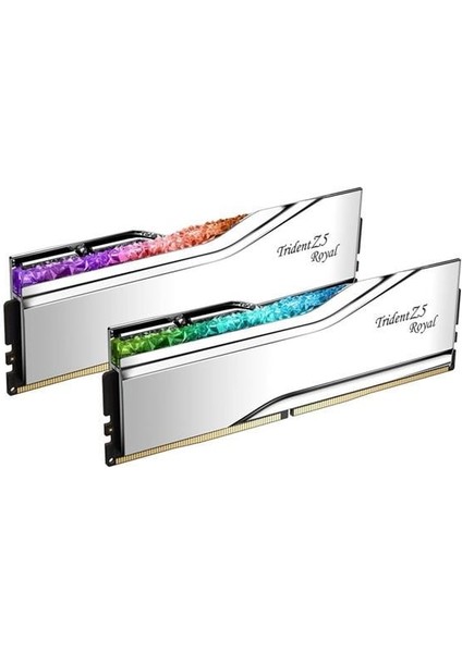 Gskıll 48GB (2x 24GB) Ddr5 8400MHZ CL40 Rgb Dual Kıt Pc Ram Trıdent Z5 Royal Sılver F5-8400J4052G24GX2-TR5S