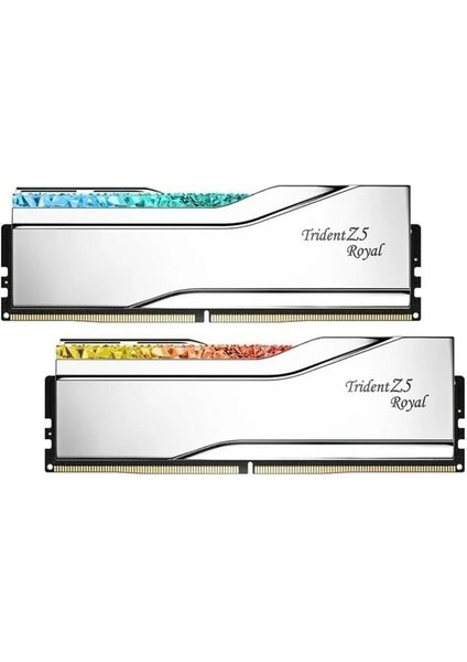 Gskıll 64GB (2x 32GB) Ddr5 6000MHZ CL28 Rgb Dual Kıt Pc Ram Trıdent Z5 Royal Sılver F5-6000J2836G32GX2-TR5S