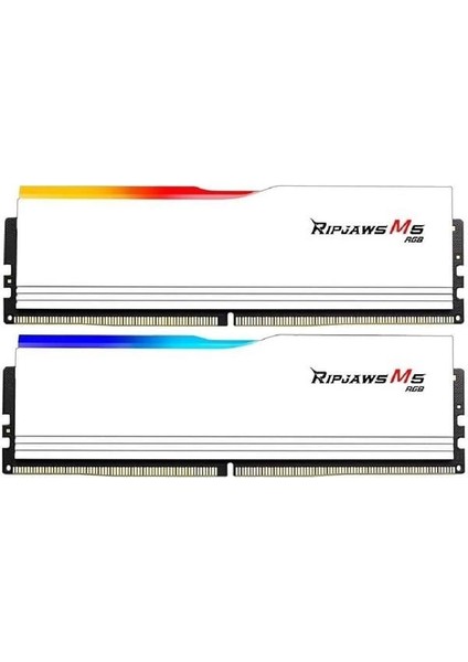 Gskıll 32GB (2x 16GB) Ddr5 6400MHZ CL36 Rgb Dual Kıt Pc Ram Rıpjaws M5 F5-6400J3648F16GX2-RM5RW Beyaz