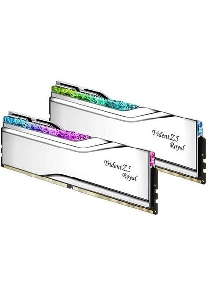 Gskıll 32GB (2x 16GB) Ddr5 6000MHZ CL28 Rgb Dual Kıt Pc Ram Trıdent Z5 Royal Sılver F5-6000J2836G16GX2-TR5S