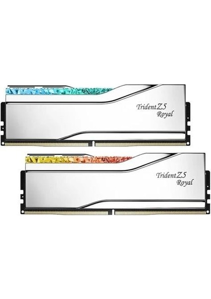 Gskıll 32GB (2x 16GB) Ddr5 6000MHZ CL28 Rgb Dual Kıt Pc Ram Trıdent Z5 Royal Sılver F5-6000J2836G16GX2-TR5S