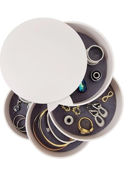 Mithra Life 4 Katlı Döner Beyaz Takı Organizeri Düzenleyici Kutusu MIT1149 modelleri