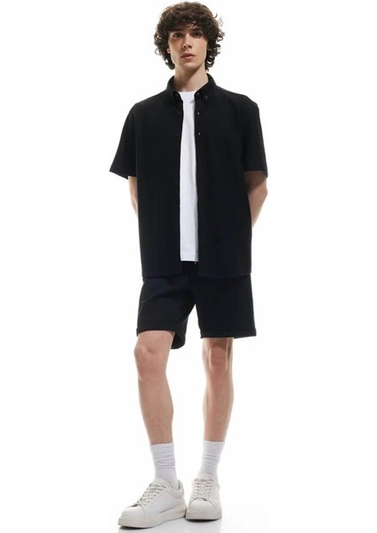 Bermuda Pike Kumaş Siyah Erkek Şort 5SAM40001MK