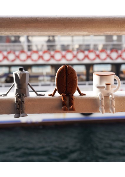 Kahve Köşesi 3’lü Biblo Set - Kahve Çekirdeği - Moka Pot - Kupa Bardak fiyatları