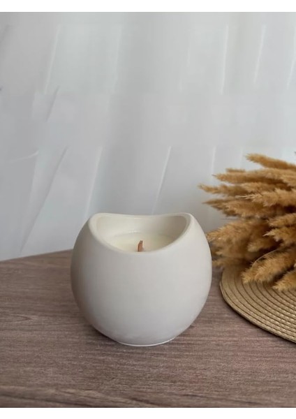 Menashop Metrashop Ahşap Fitilli Soya Mumu - Dekoratif Kavanoz