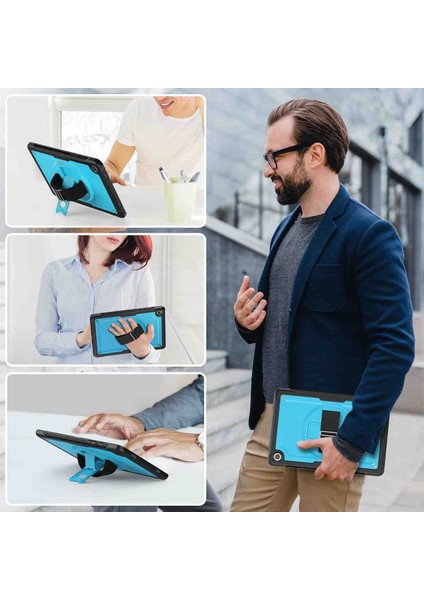 Samsung Galaxy Tab A9+ Plus 11"(SM-X210/X216/ Uyumlu Askılı 360 Dönen Defender Yüksek Koruma Kapak
