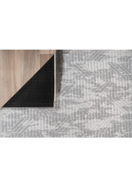 150 x 600 cm Gri - Kaymaz Tabanlı, Dekoratif ve Yıkanabilir