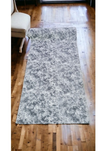 150 x 400 cm Gri - Kaymaz Tabanlı, Dekoratif ve Yıkanabilir