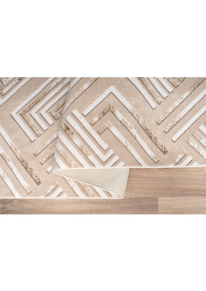80 x 350 cm Kahverengi - Kaymaz Tabanlı, Dekoratif ve Yıkanabilir