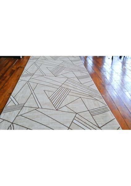 100 x 400 cm Kahve - Kaymaz Tabanlı, Dekoratif ve Yıkanabilir