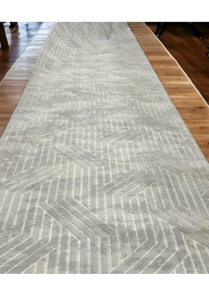 80 x 250 cm Gri - Kaymaz Tabanlı, Dekoratif ve Yıkanabilir