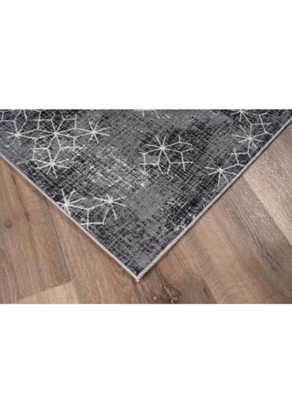 120 x 300 cm Gri - Kaymaz Tabanlı, Dekoratif ve Yıkanabilir