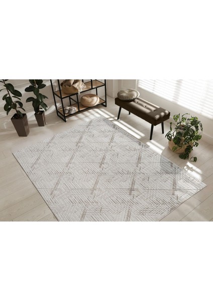 200 x 600 cm Kahve - Kaymaz Tabanlı, Dekoratif ve Yıkanabilir