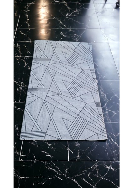 150 x 600 cm Gri - Kaymaz Tabanlı, Dekoratif ve Yıkanabilir