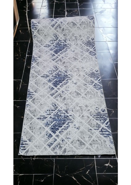 150 x 400 cm Mavi - Kaymaz Tabanlı, Dekoratif ve Yıkanabilir