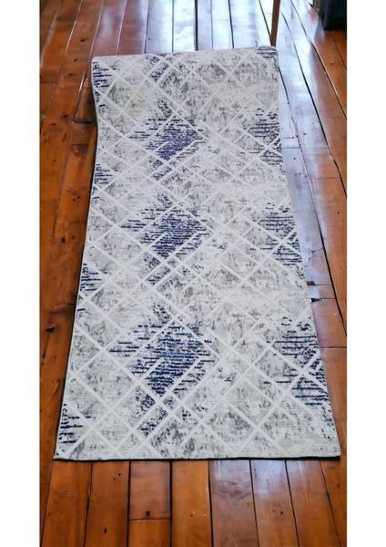 120 x 550 cm Mavi - Kaymaz Tabanlı, Dekoratif ve Yıkanabilir