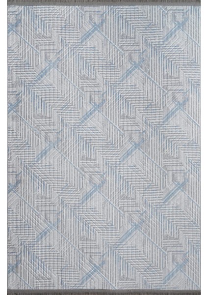 150 x 400 cm Mavi - Kaymaz Tabanlı, Dekoratif ve Yıkanabilir