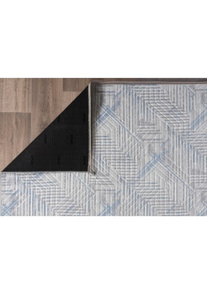 150 x 400 cm Mavi - Kaymaz Tabanlı, Dekoratif ve Yıkanabilir
