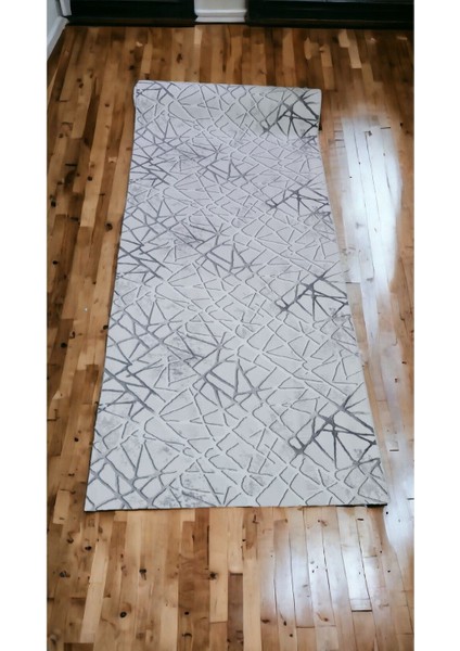 150 x 400 cm Gri - Kaymaz Tabanlı, Dekoratif ve Yıkanabilir