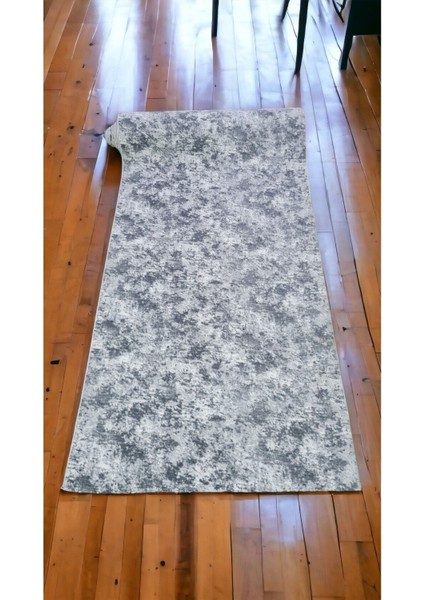 120 x 550 cm Gri - Kaymaz Tabanlı, Dekoratif ve Yıkanabilir