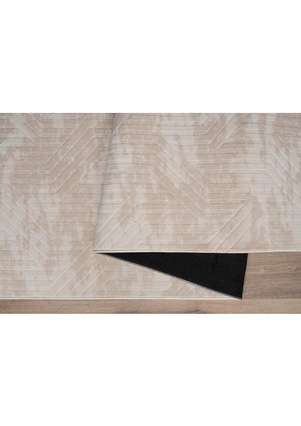 80 x 600 cm Krem - Kaymaz Tabanlı, Dekoratif ve Yıkanabilir