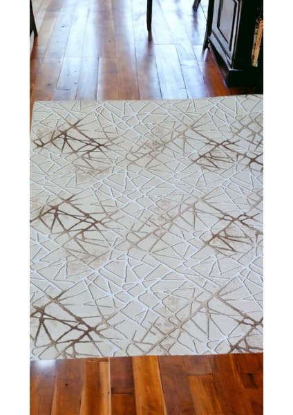 80 x 500 cm Kahve - Kaymaz Tabanlı, Dekoratif ve Yıkanabilir
