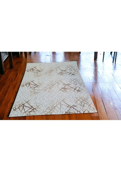 80 x 500 cm Kahve - Kaymaz Tabanlı, Dekoratif ve Yıkanabilir