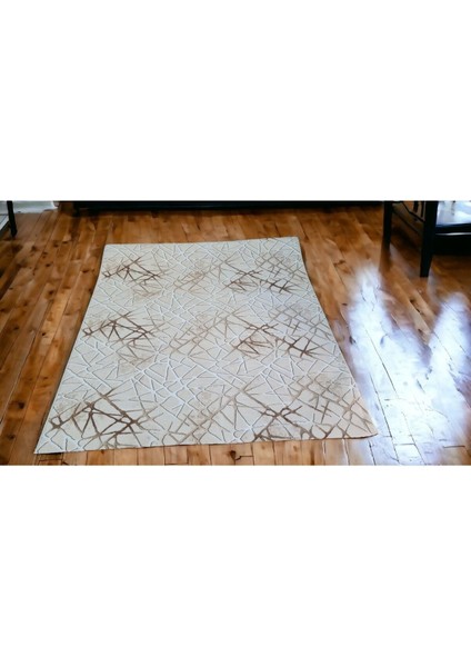 80 x 500 cm Kahve - Kaymaz Tabanlı, Dekoratif ve Yıkanabilir