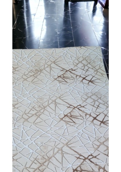 80 x 500 cm Kahve - Kaymaz Tabanlı, Dekoratif ve Yıkanabilir