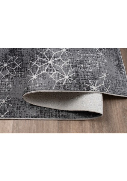 150 x 400 cm Gri - Kaymaz Tabanlı, Dekoratif ve Yıkanabilir