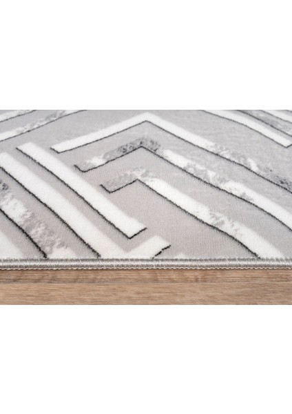 150 x 400 cm Gri - Kaymaz Tabanlı, Dekoratif ve Yıkanabilir