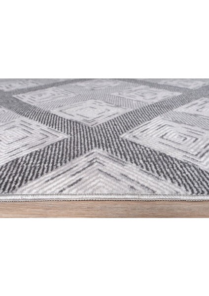 200 x 600 cm Gri - Kaymaz Tabanlı, Dekoratif ve Yıkanabilir fırsatları
