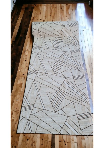 150 x 400 cm Kahve - Kaymaz Tabanlı, Dekoratif ve Yıkanabilir