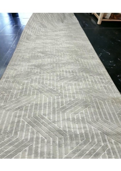 100 x 500 cm Gri - Kaymaz Tabanlı, Dekoratif ve Yıkanabilir